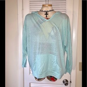 Derek Heart semi-sheer mint hoodie